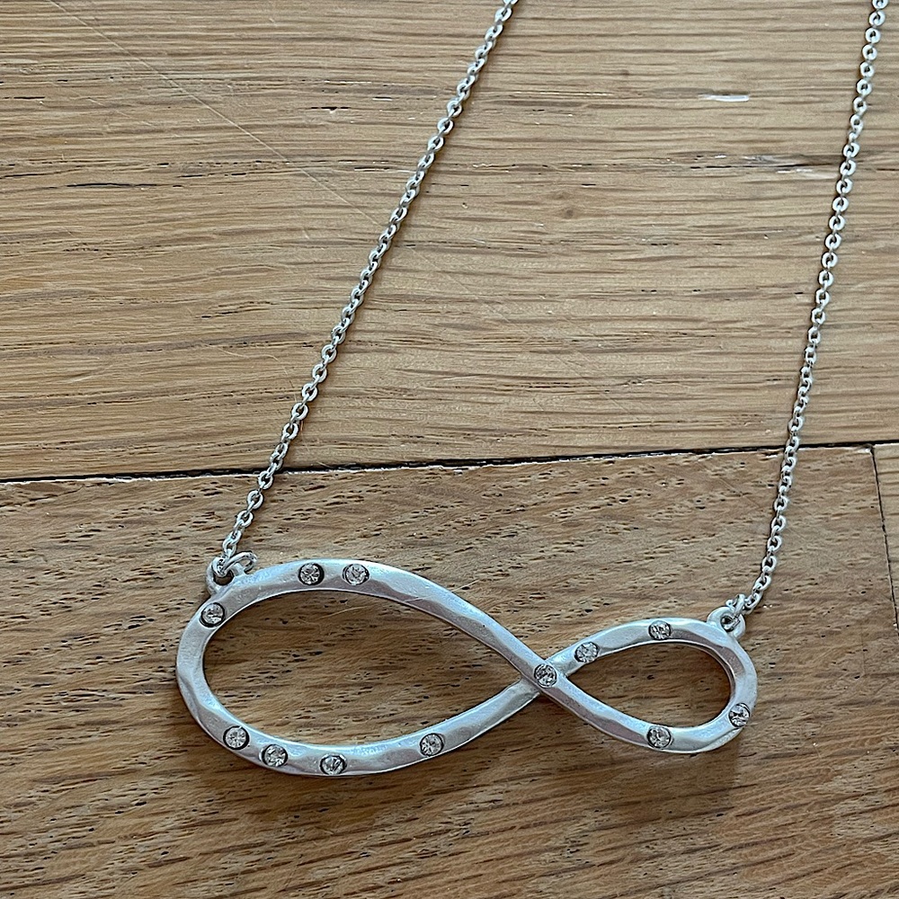Large Silver Infinity Sign Necklace